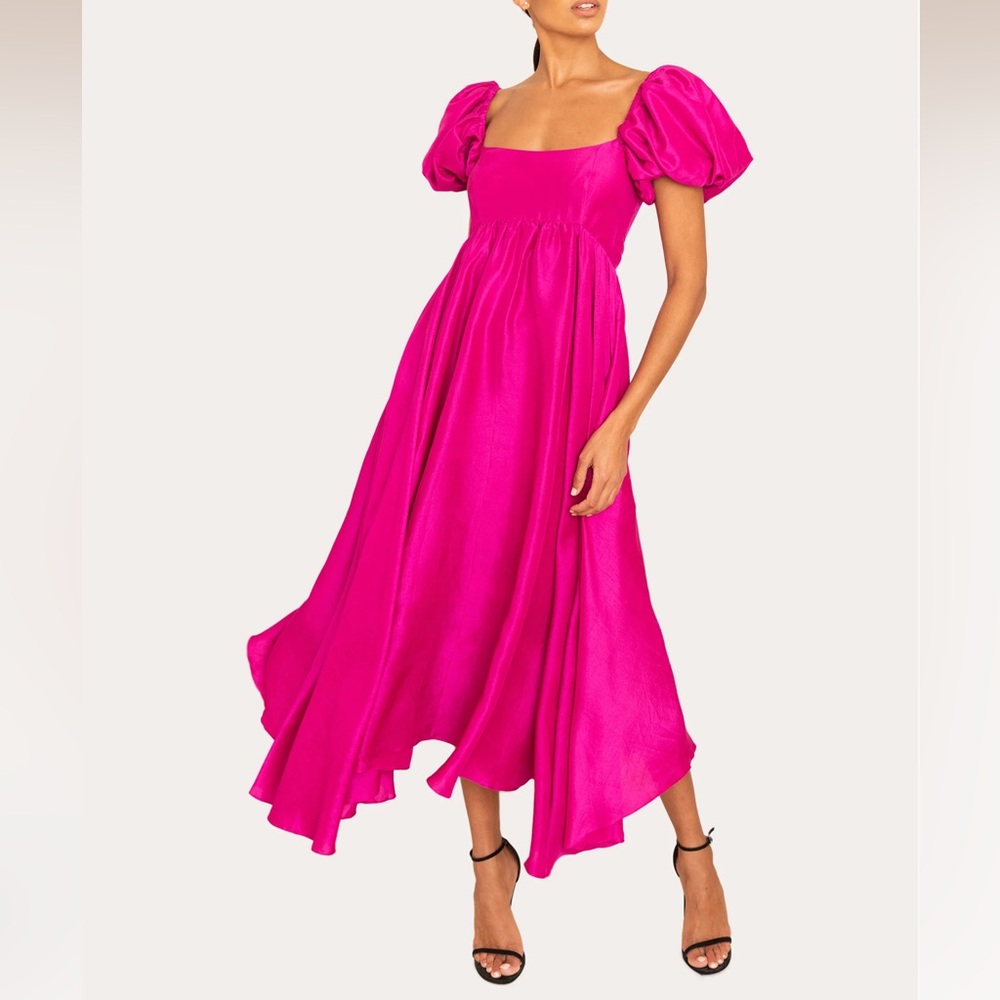 Azeeza magenta silk dress